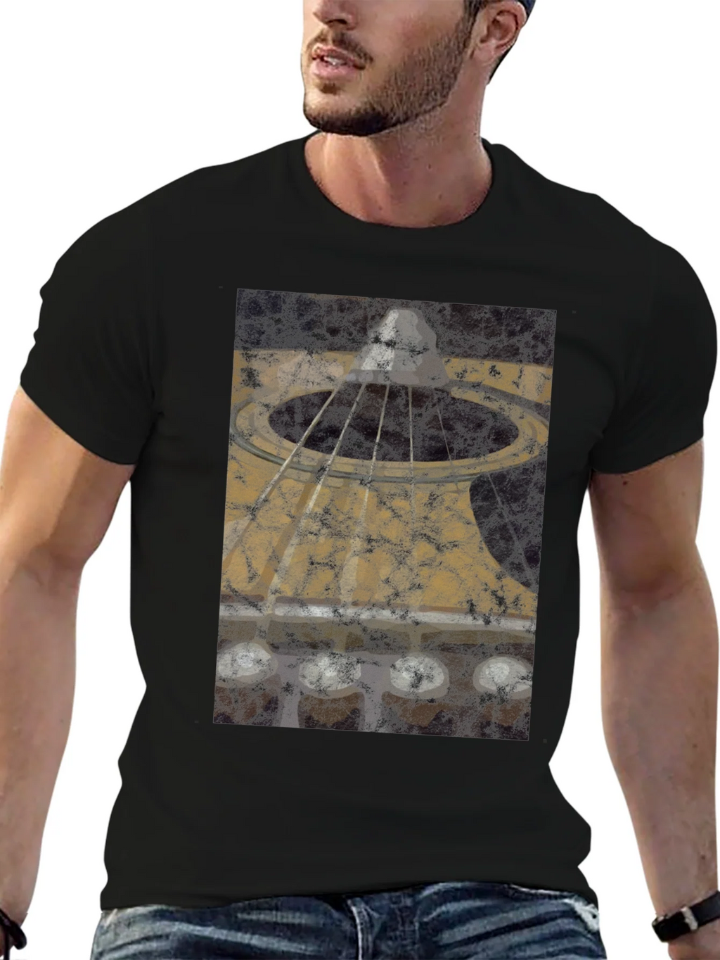 Abstract Acoustic Guitar Graphic T-Shirt product image 9