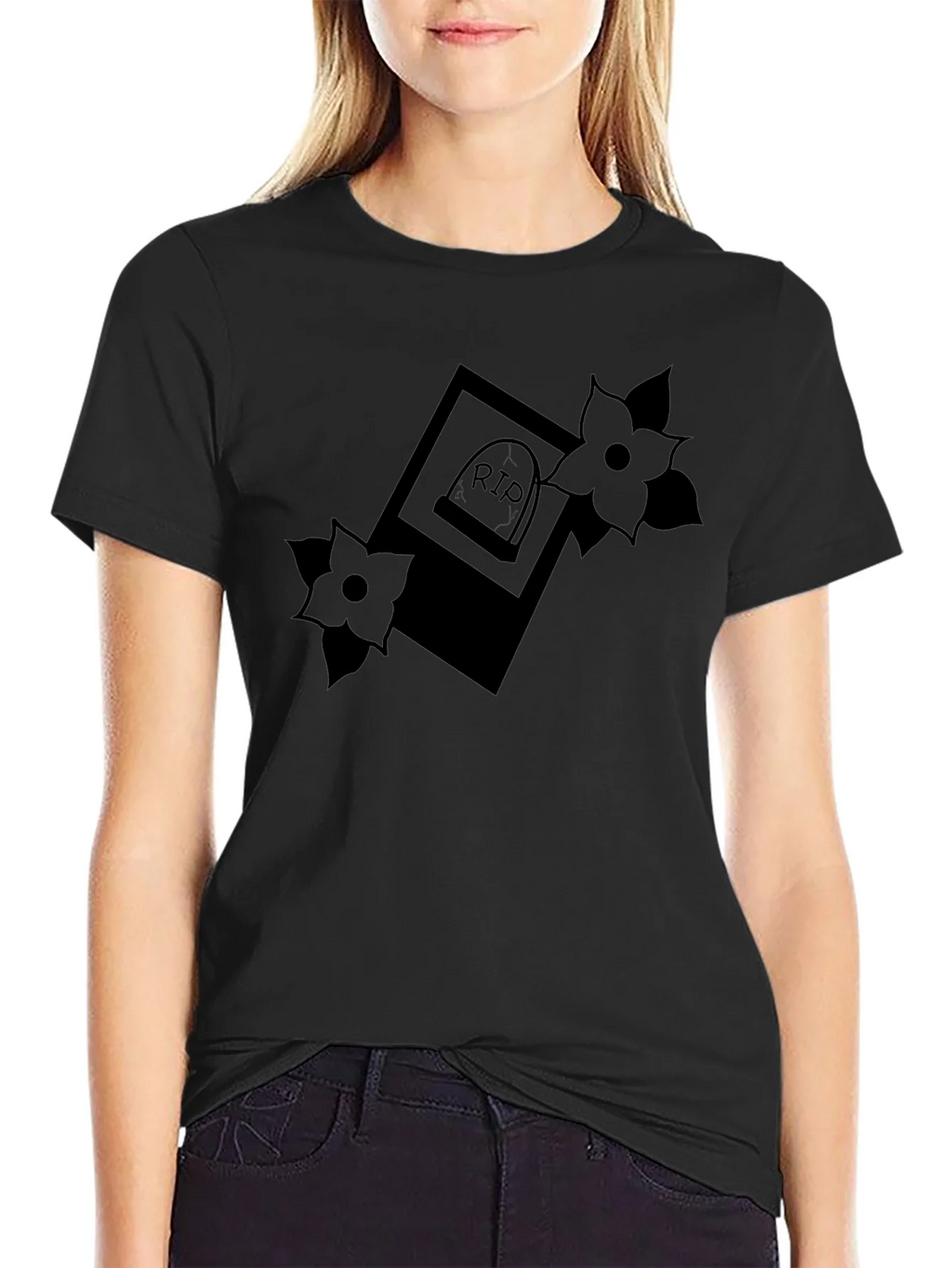 RIP Tombstone Floral Graphic Tee - Classic Black product image 5