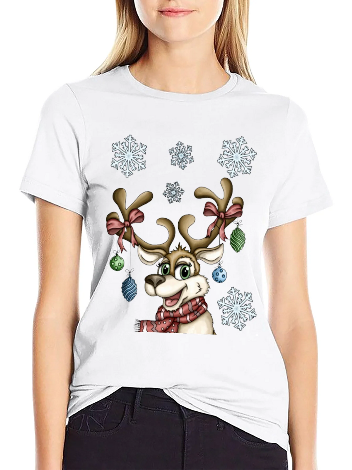 Festive Reindeer Graphic Tee - Holiday Cheer product image 11