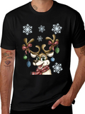 Festive Reindeer Graphic Tee - Holiday Cheer product image 1