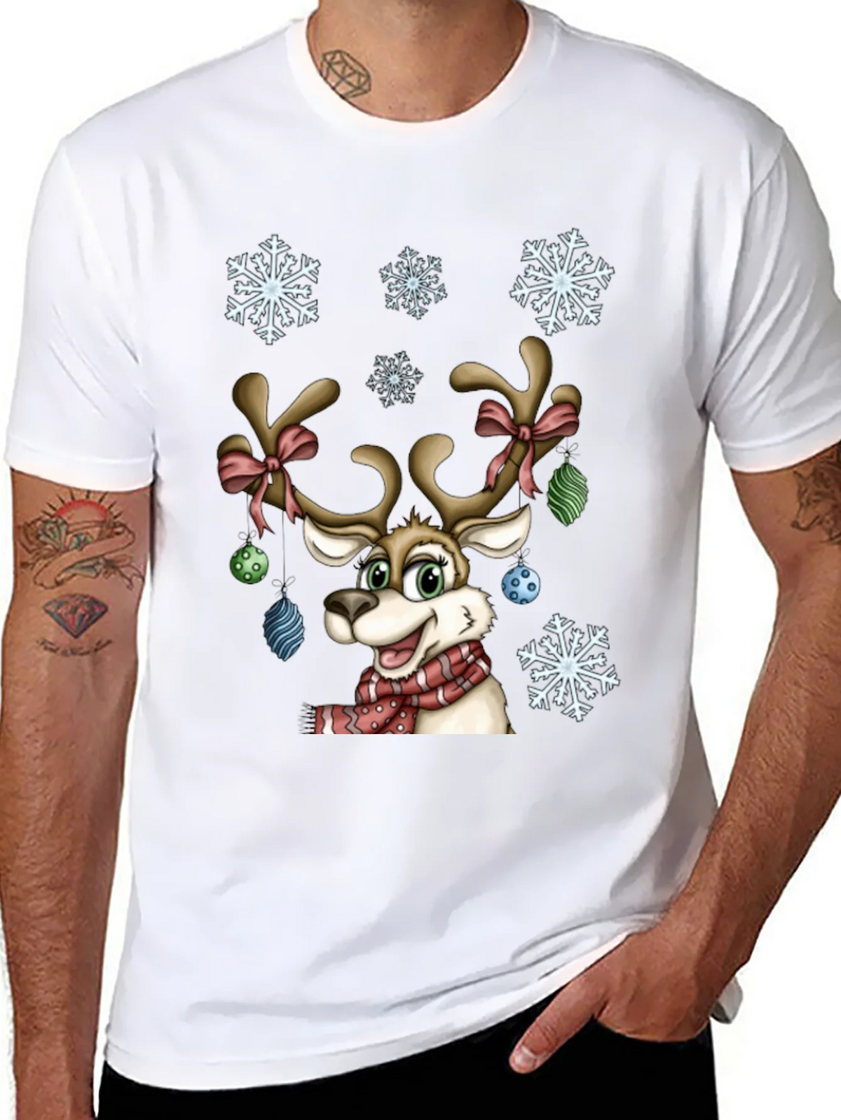 Festive Reindeer Graphic Tee - Holiday Cheer product image 10