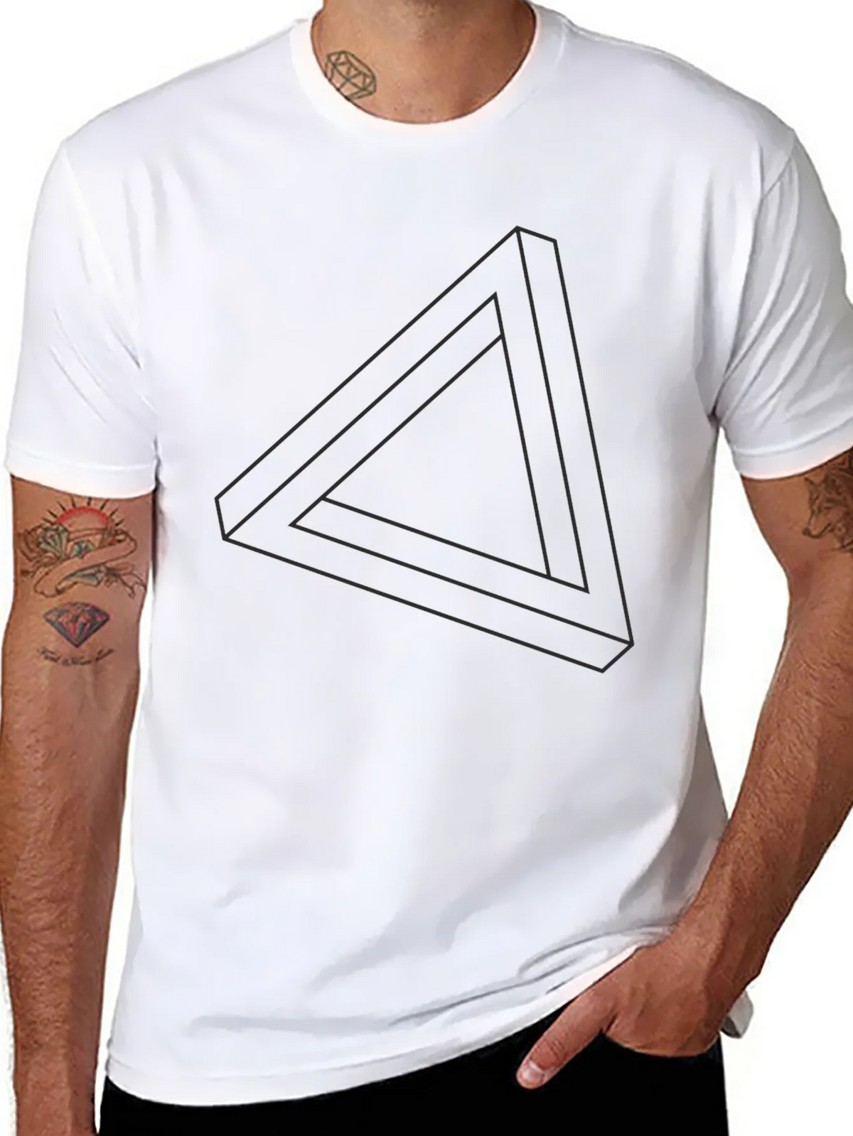 Impossible Triangle Graphic Tee - Modern Illusion Design product image 10
