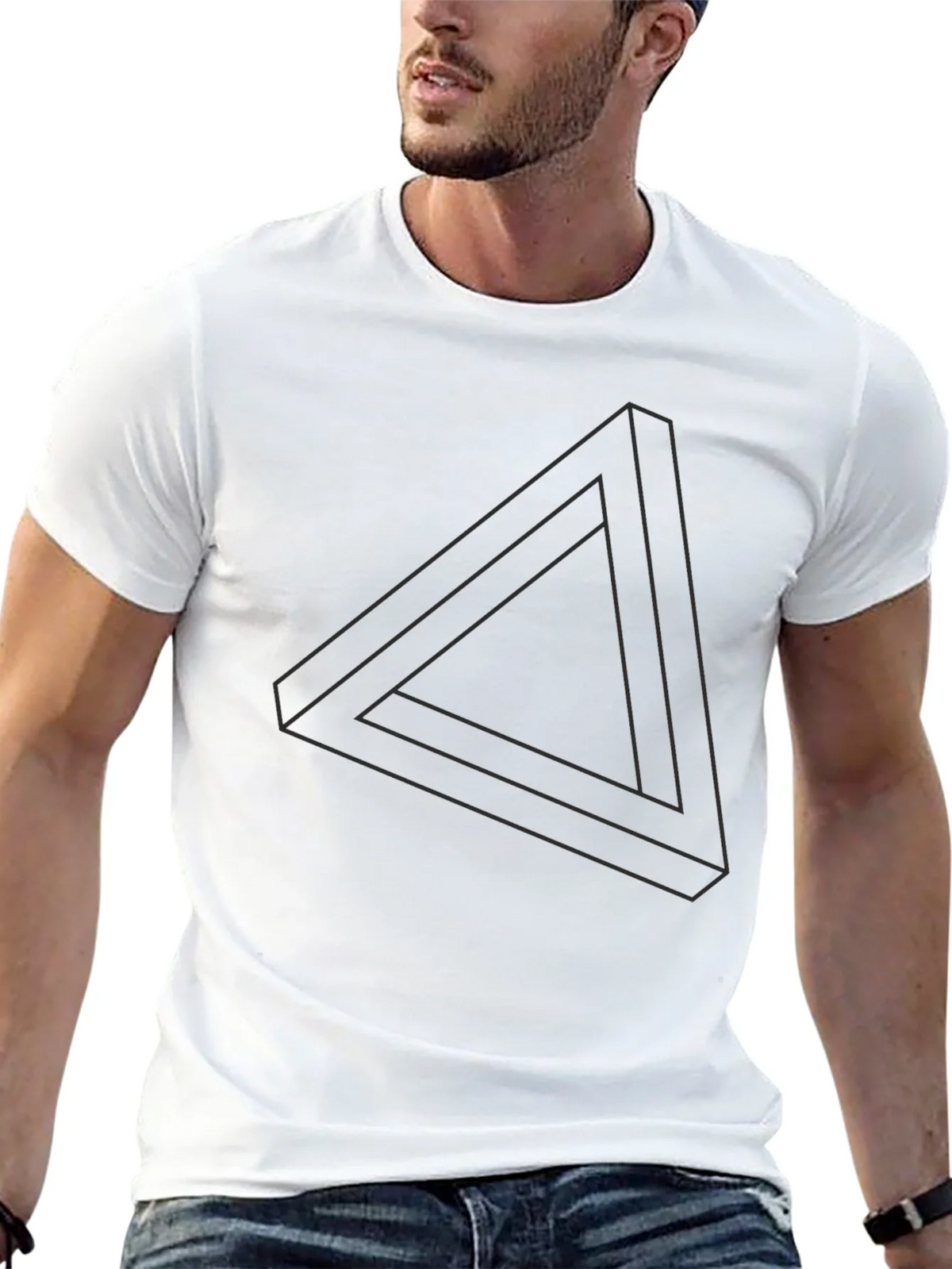 Impossible Triangle Graphic Tee - Modern Illusion Design product image 4