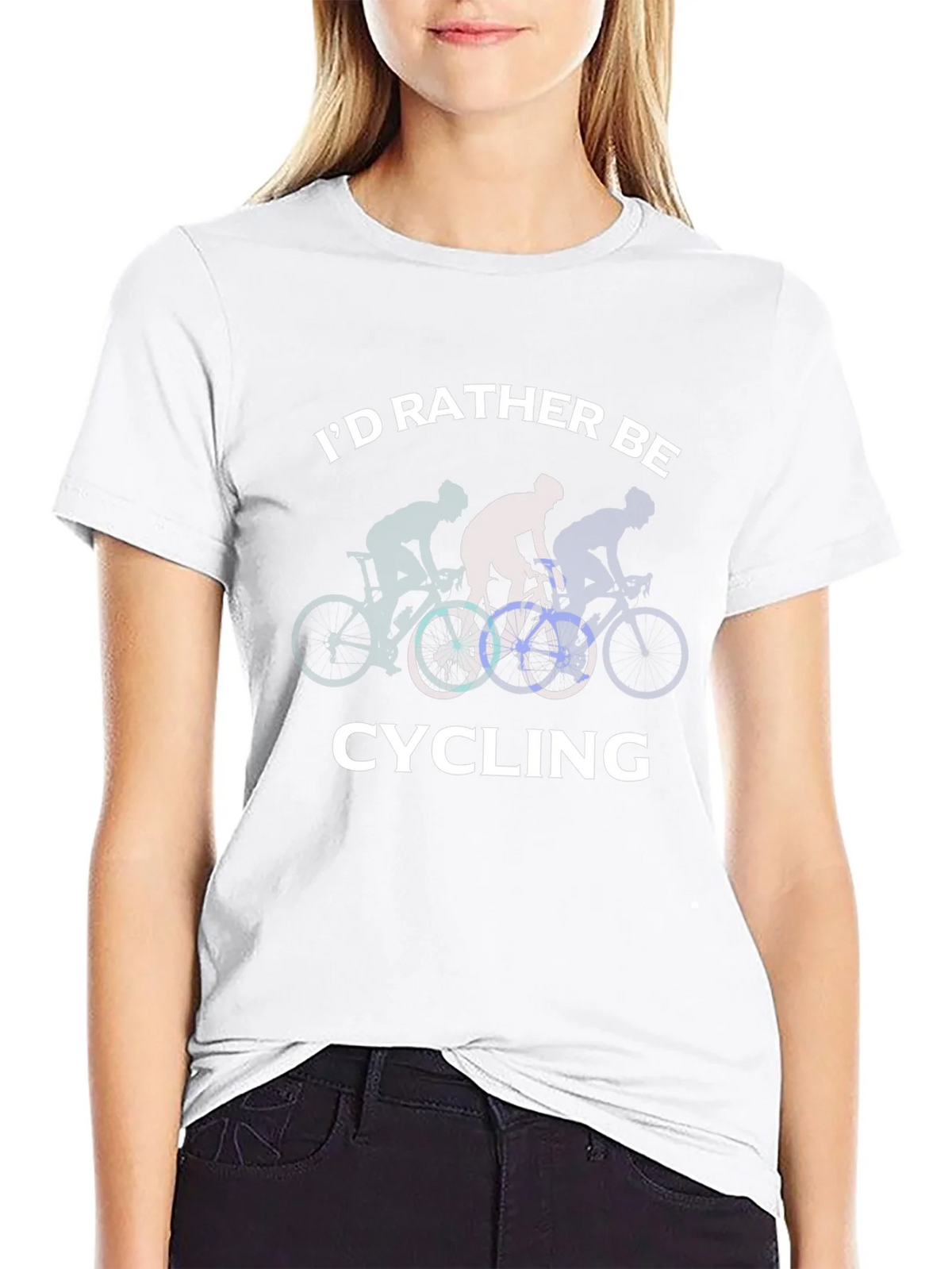 Id Rather Be Cycling Black T-Shirt product image 11