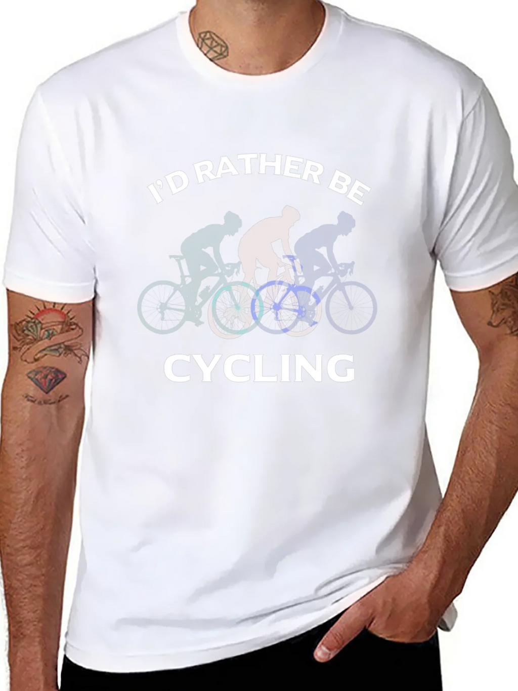Id Rather Be Cycling Black T-Shirt product image 10