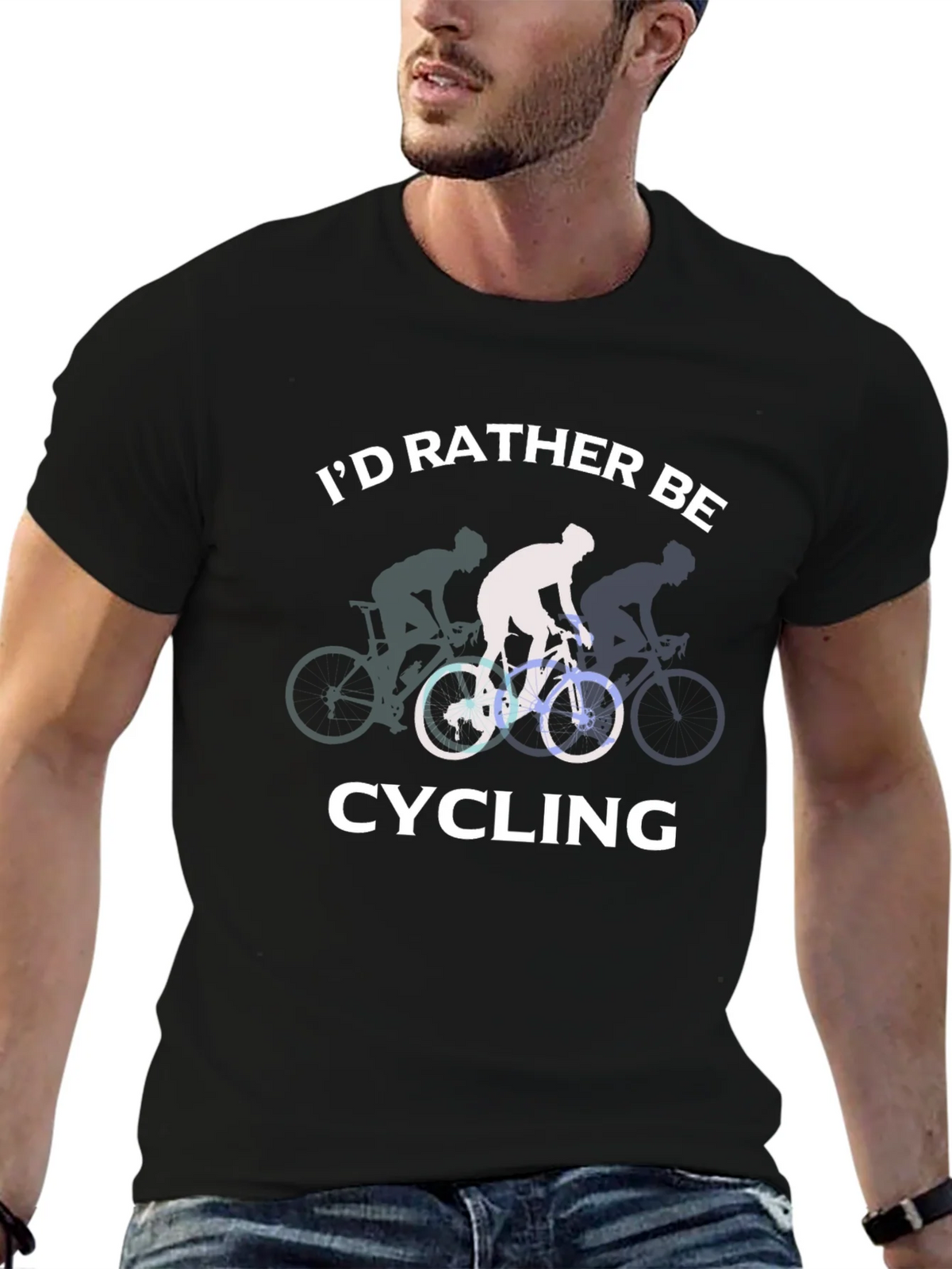Id Rather Be Cycling Black T-Shirt product image 9