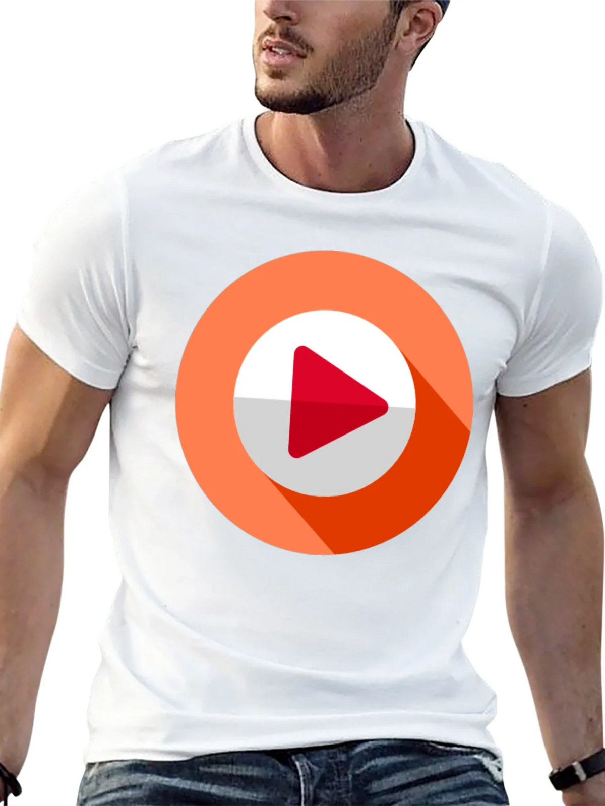 Modern Play Button Graphic Tee product image 4