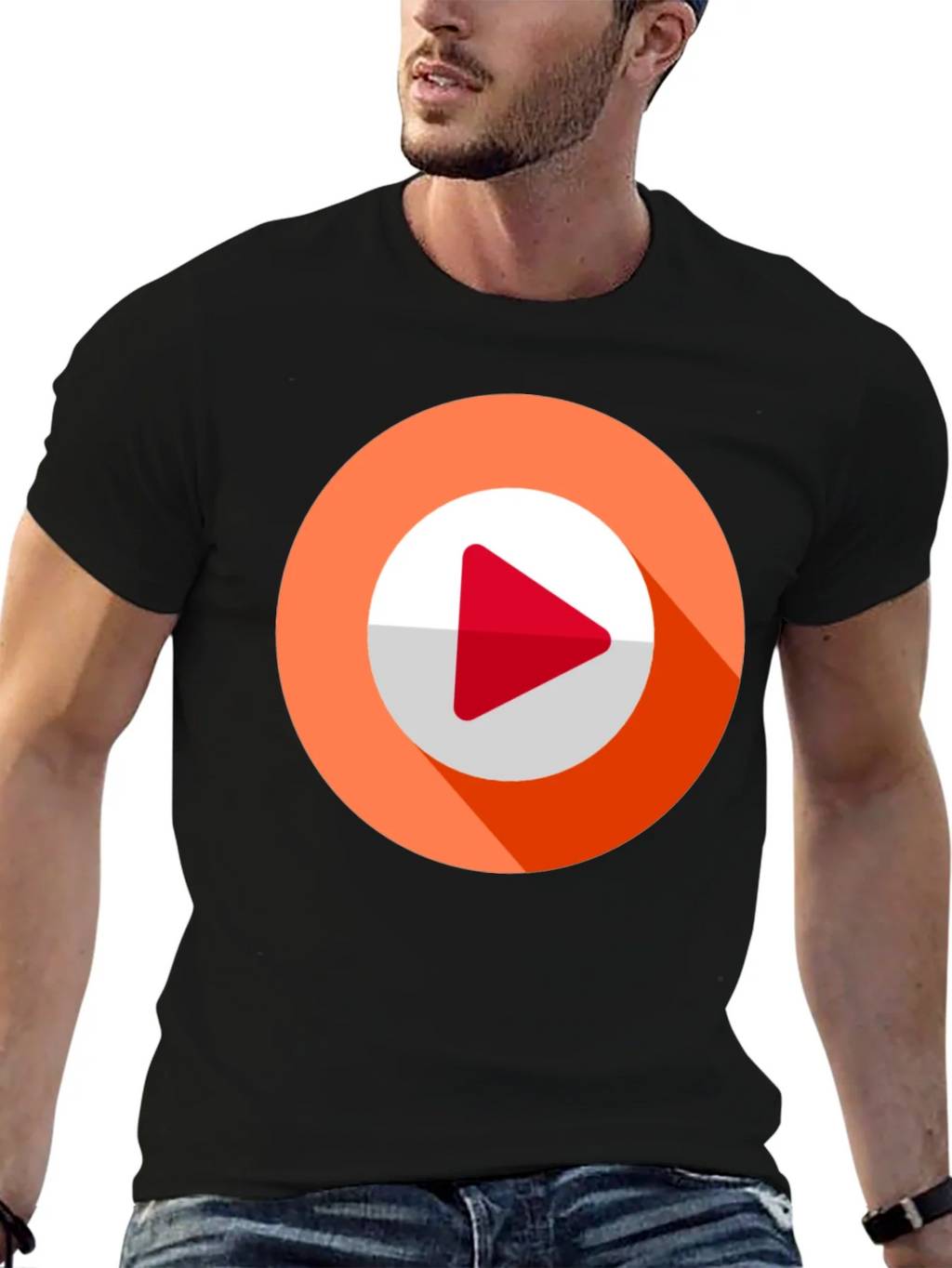 Modern Play Button Graphic Tee product image 9