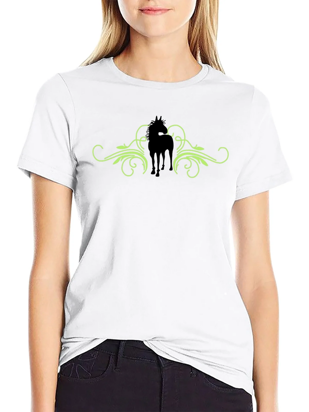 Horse Silhouette Graphic Print Tee - Black product image 11