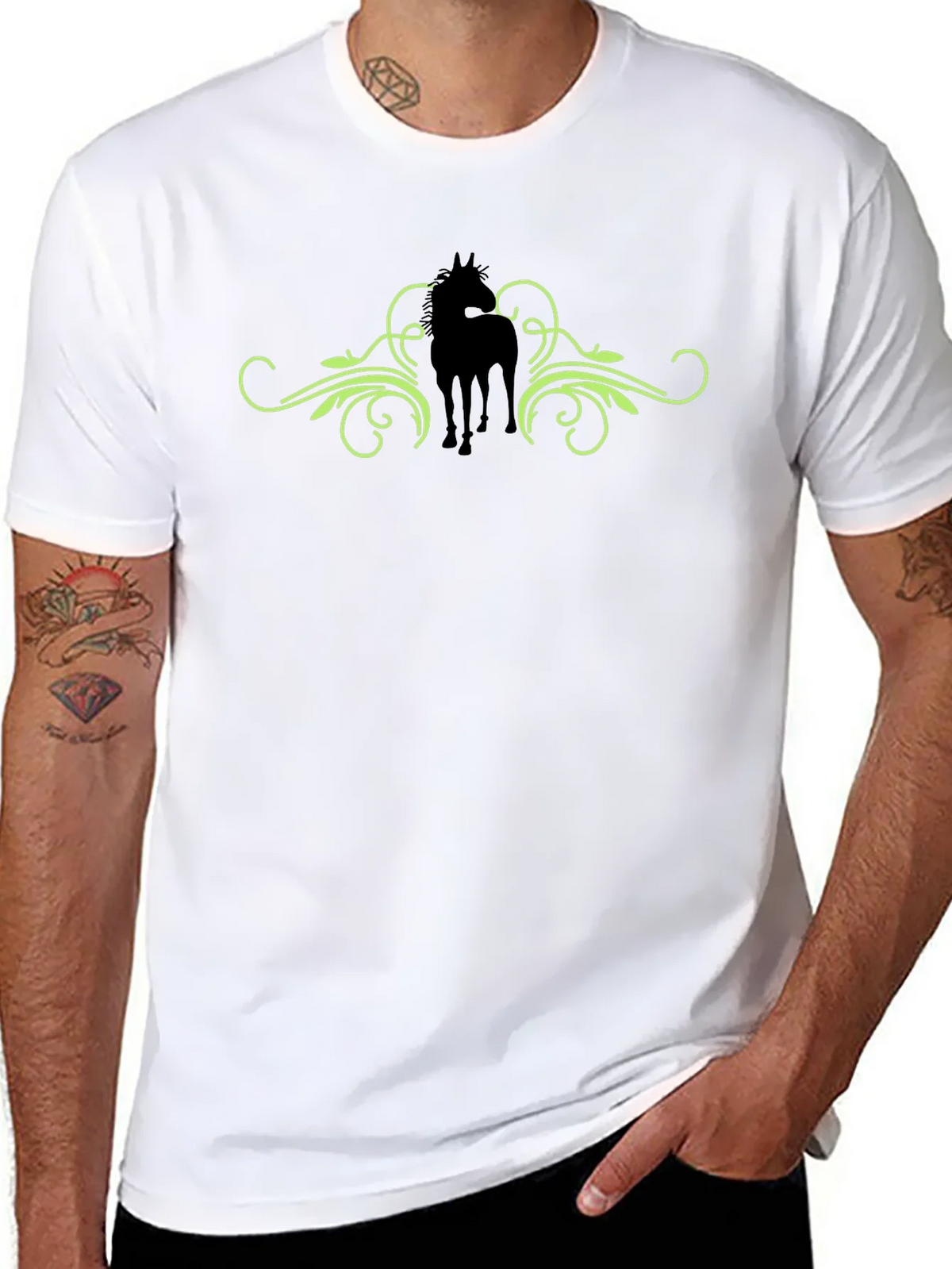 Horse Silhouette Graphic Print Tee - Black product image 10
