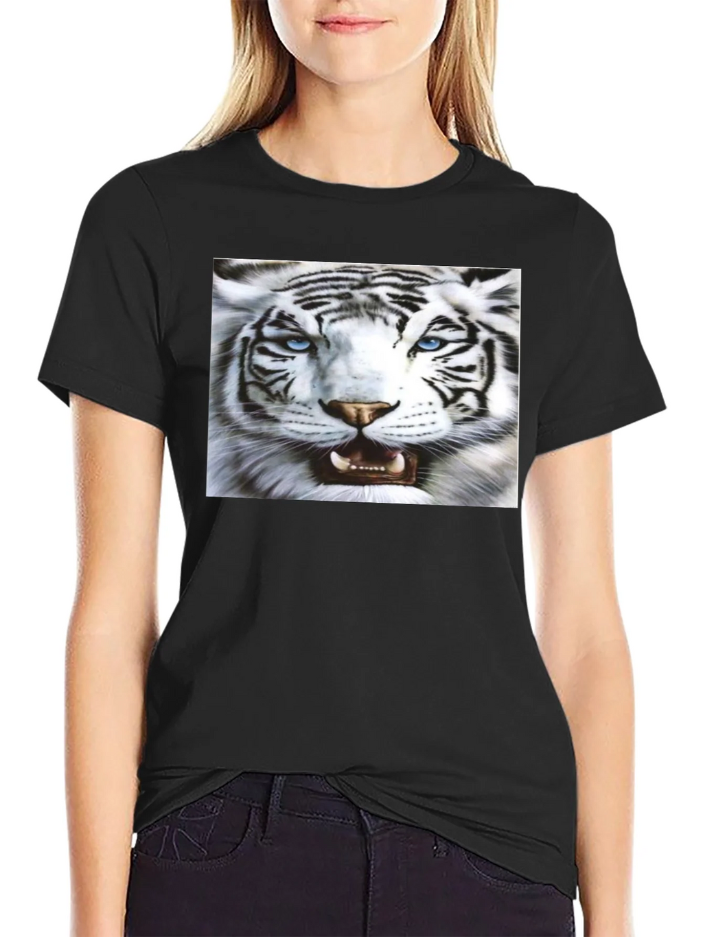 Bold Tiger Graphic Black T-Shirt product image 5