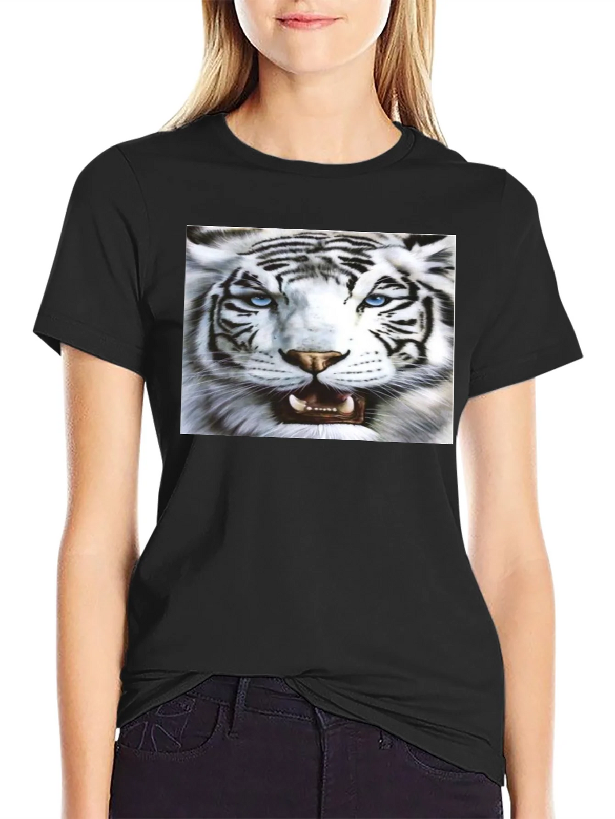 Bold Tiger Graphic Black T-Shirt product image 5