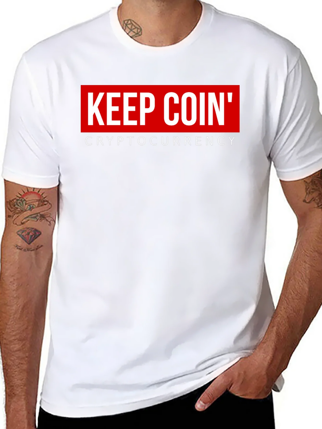 Keep Coin Cryptocurrency Black Graphic T-Shirt product image 10