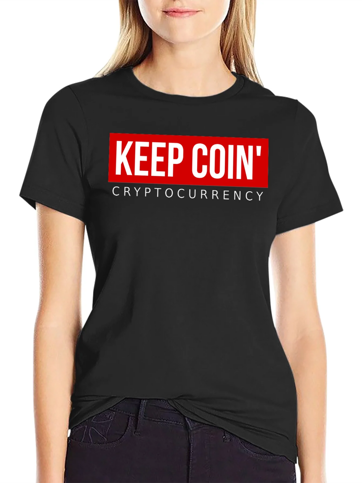 Keep Coin Cryptocurrency Black Graphic T-Shirt product image 5