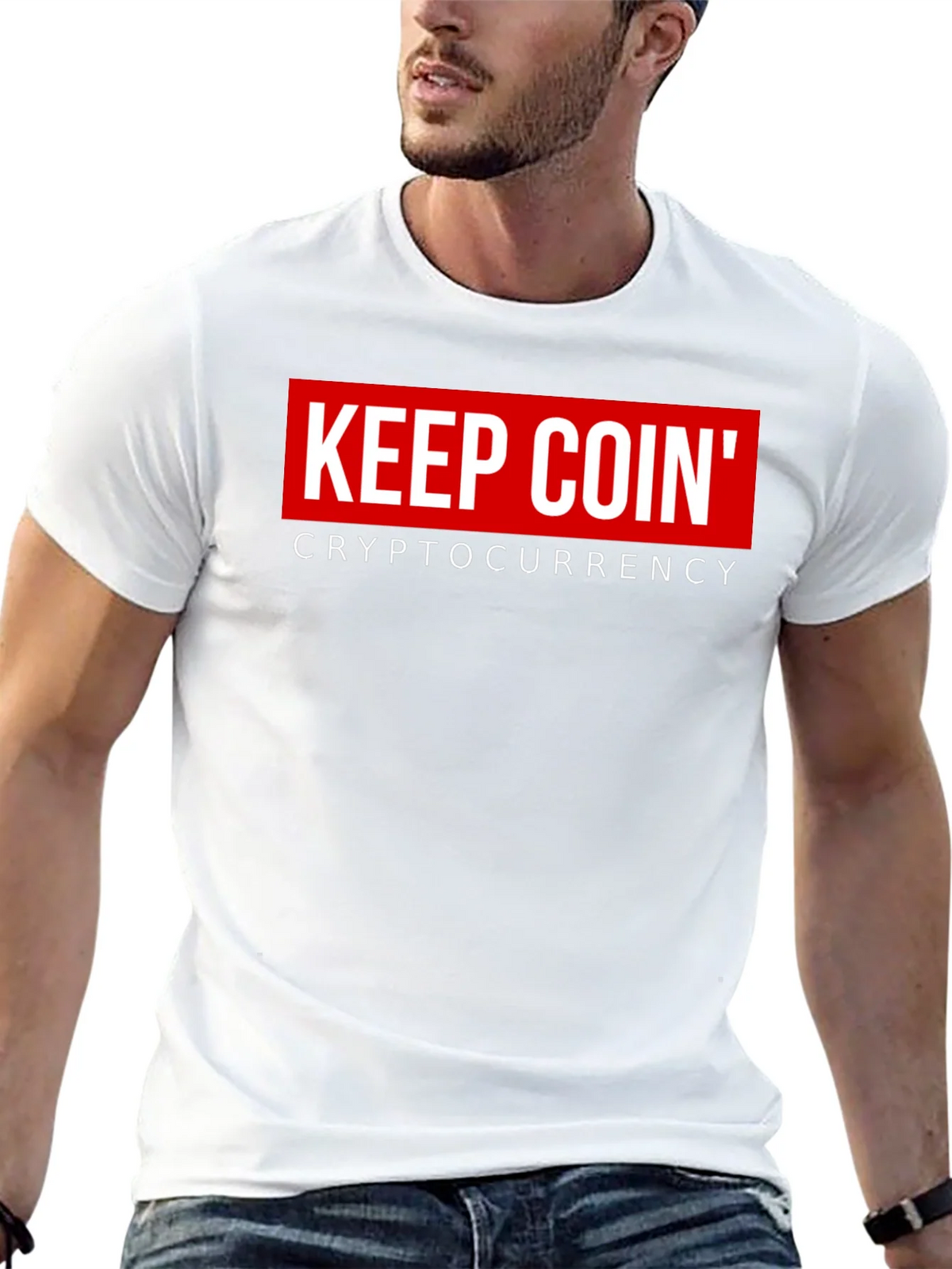 Keep Coin Cryptocurrency Black Graphic T-Shirt product image 4