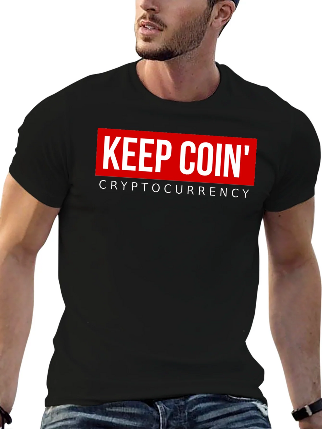 Keep Coin Cryptocurrency Black Graphic T-Shirt product image 9