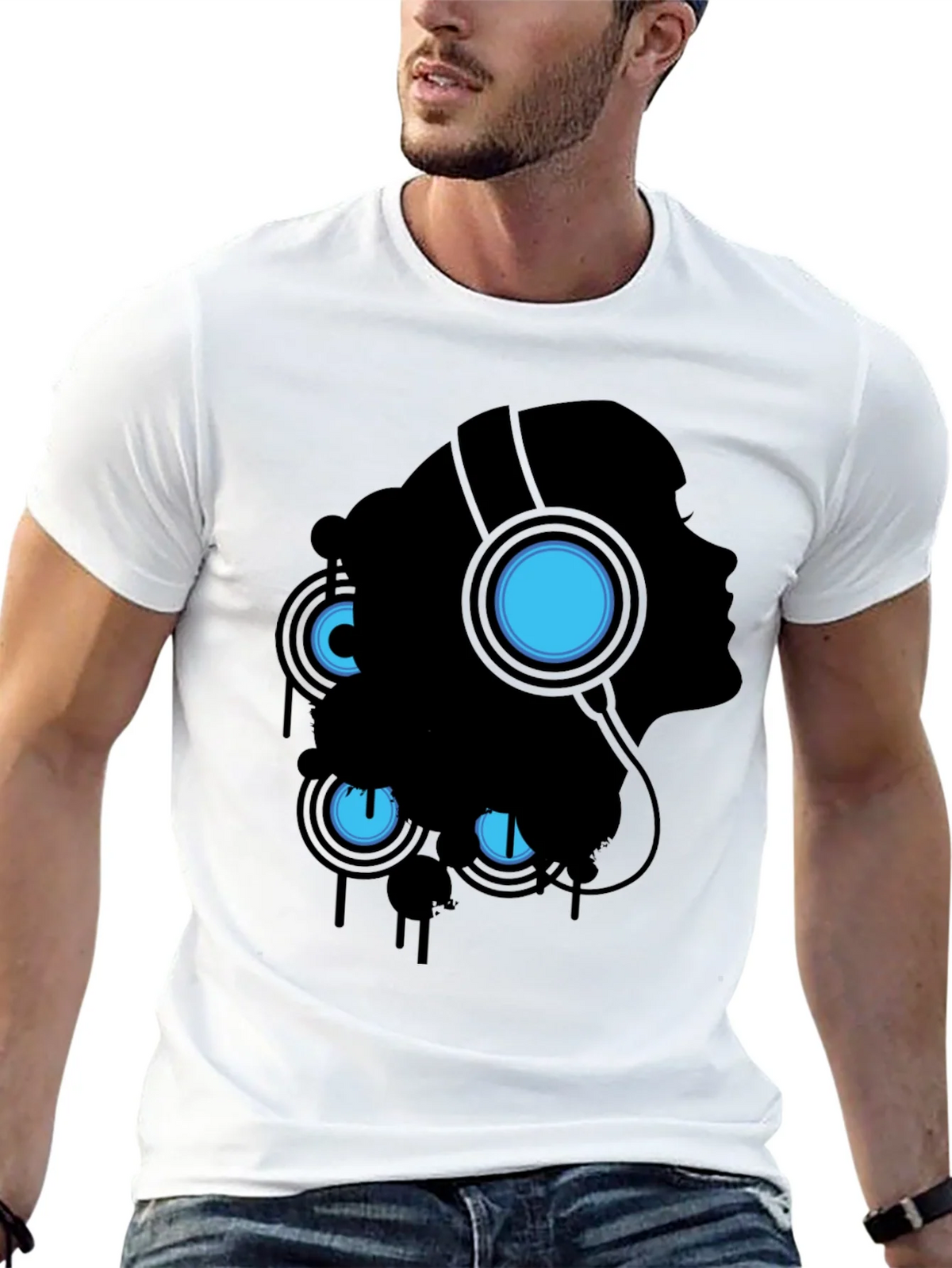Silhouette Headphones Graphic Tee - Black product image 12