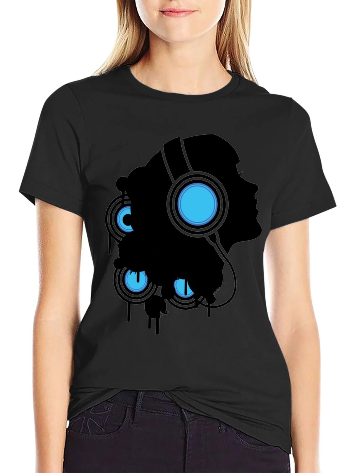 Silhouette Headphones Graphic Tee - Black product image 2