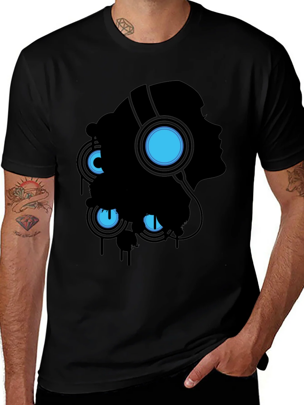 Silhouette Headphones Graphic Tee - Black product image 1