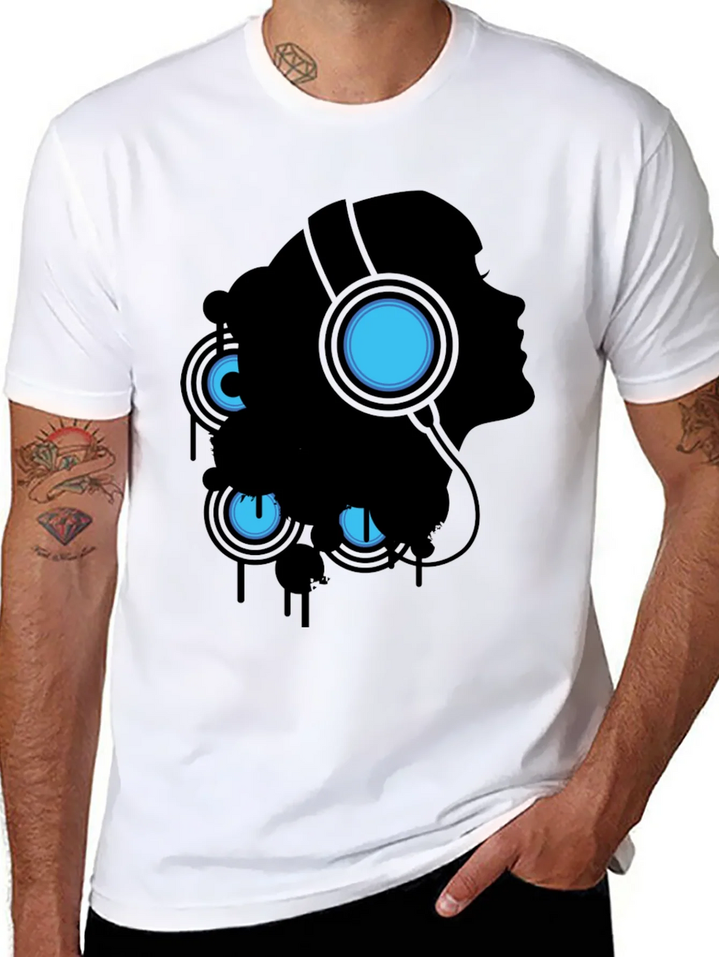 Silhouette Headphones Graphic Tee - Black product image 7
