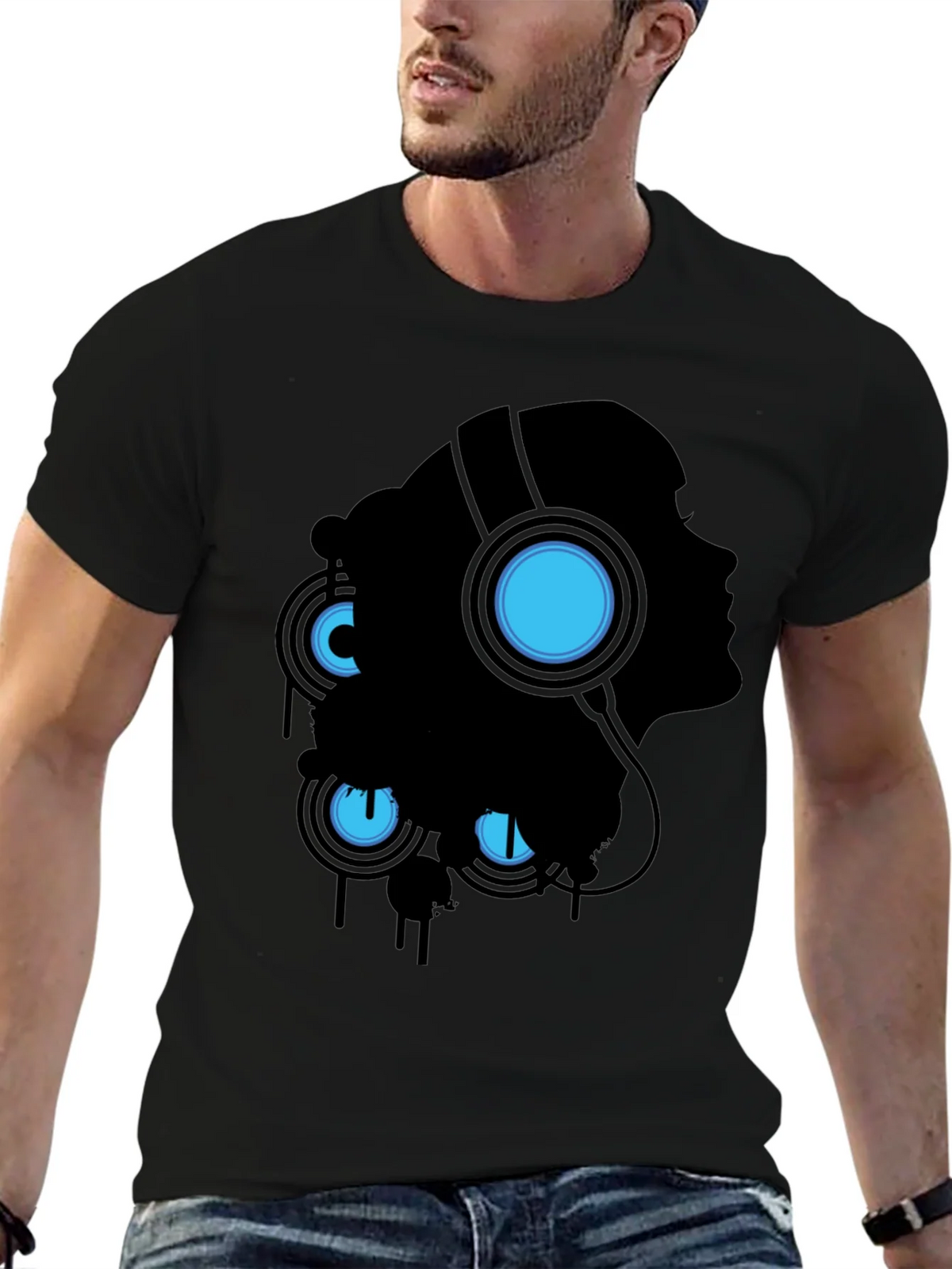 Silhouette Headphones Graphic Tee - Black product image 6