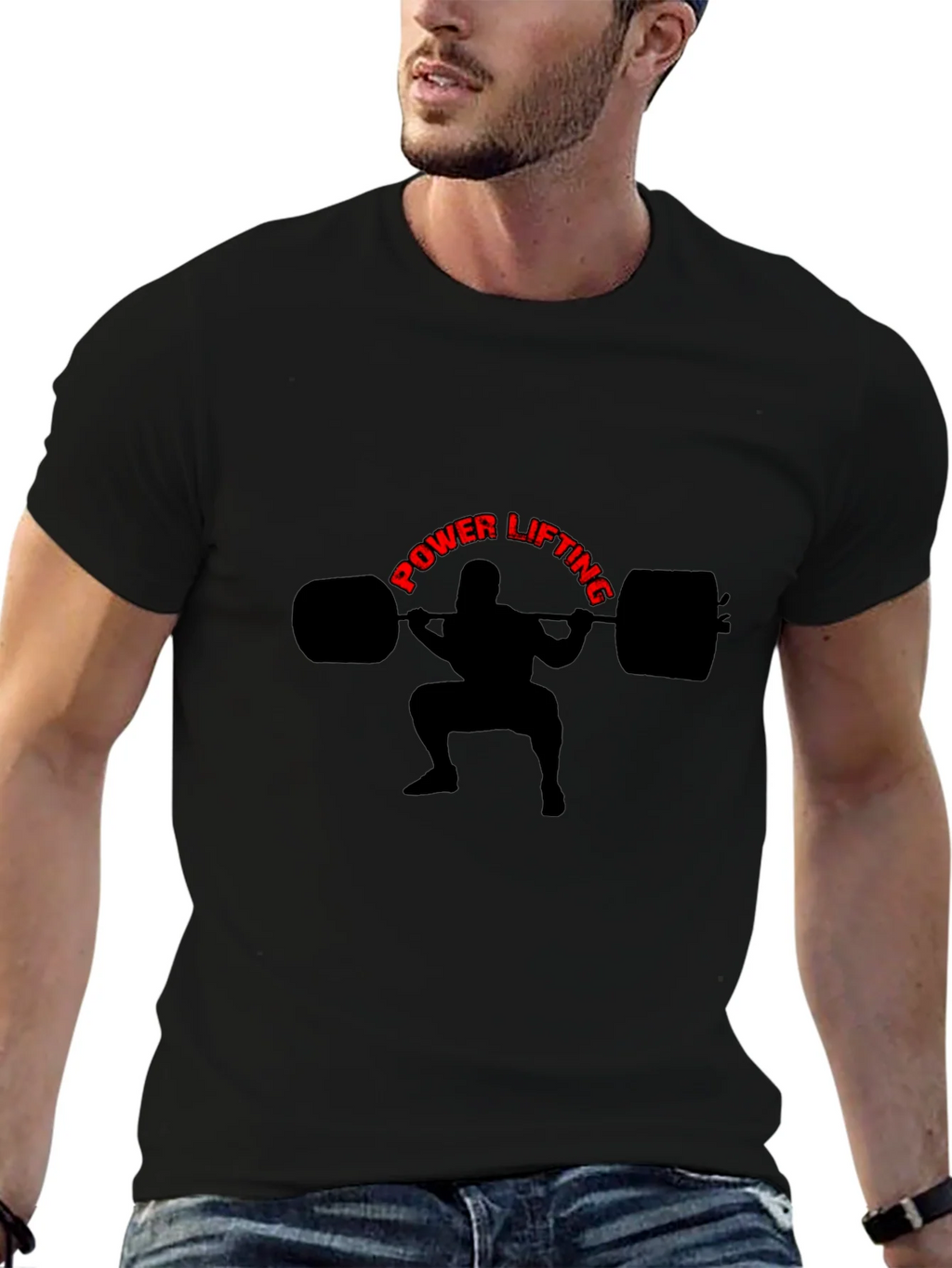 Powerlifting Graphic Tee - Black Cotton T-Shirt product image 9