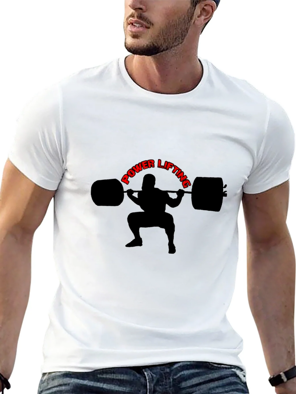 Powerlifting Graphic Tee - Black Cotton T-Shirt product image 4