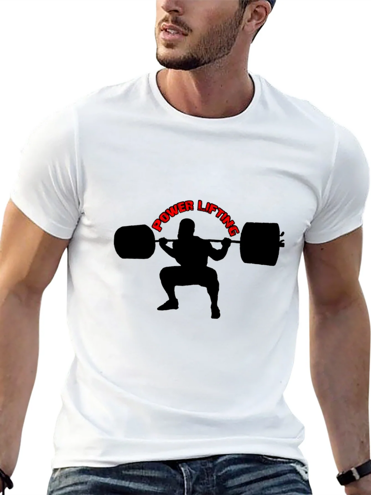 Powerlifting Graphic Tee - Black Cotton T-Shirt product image 4