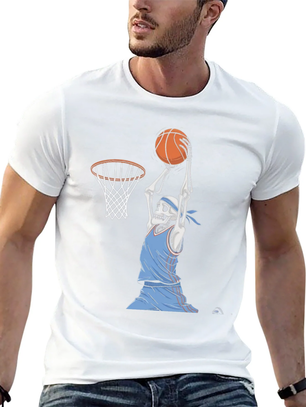 Skeleton Basketball Player Graphic Tee product image 2