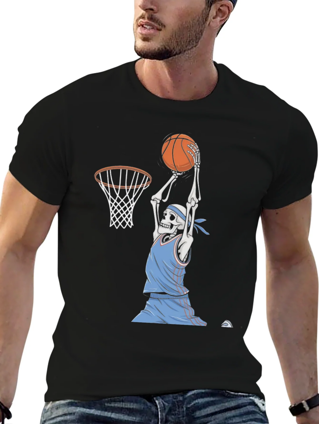 Skeleton Basketball Player Graphic Tee product image 1