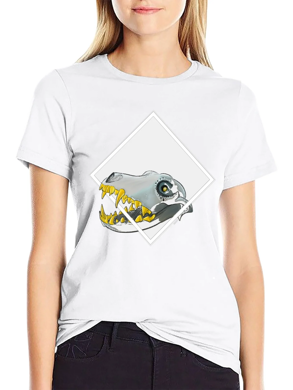 Robo-Dino Graphic Tee - Black Cotton Blend product image 6