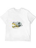 Robo-Dino Graphic Tee - Black Cotton Blend product image 1