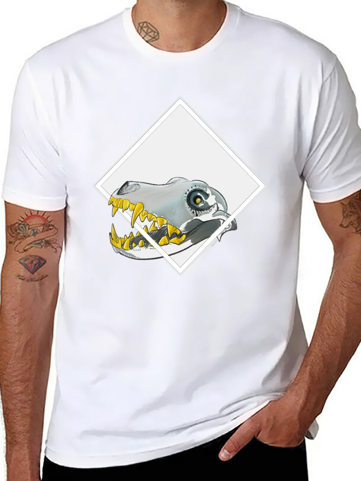 Robo-Dino Graphic Tee - Black Cotton Blend product image 5