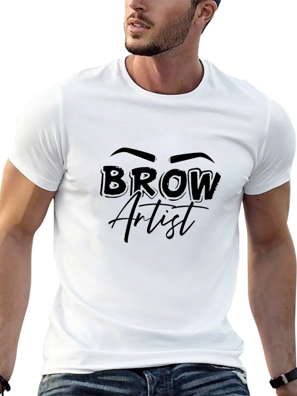 Brow Artist Graphic T-Shirt Unisex Black Tee product image 4