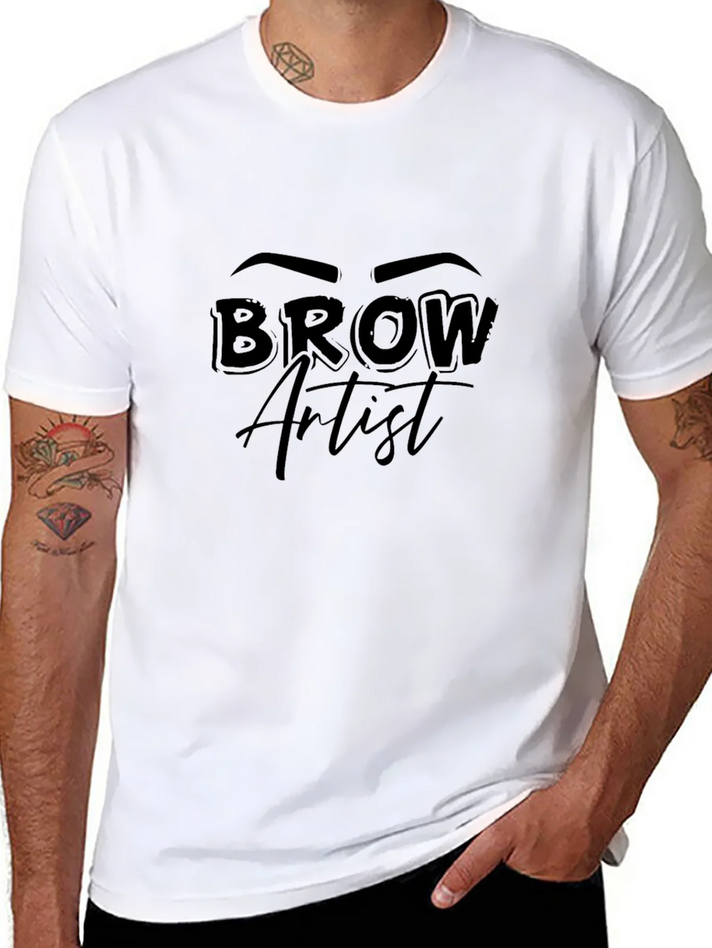 Brow Artist Graphic T-Shirt Unisex Black Tee product image 9
