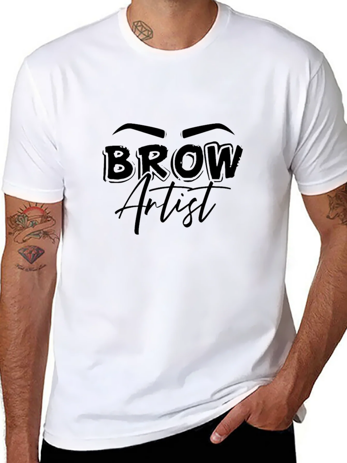 Brow Artist Graphic T-Shirt Unisex Black Tee product image 9