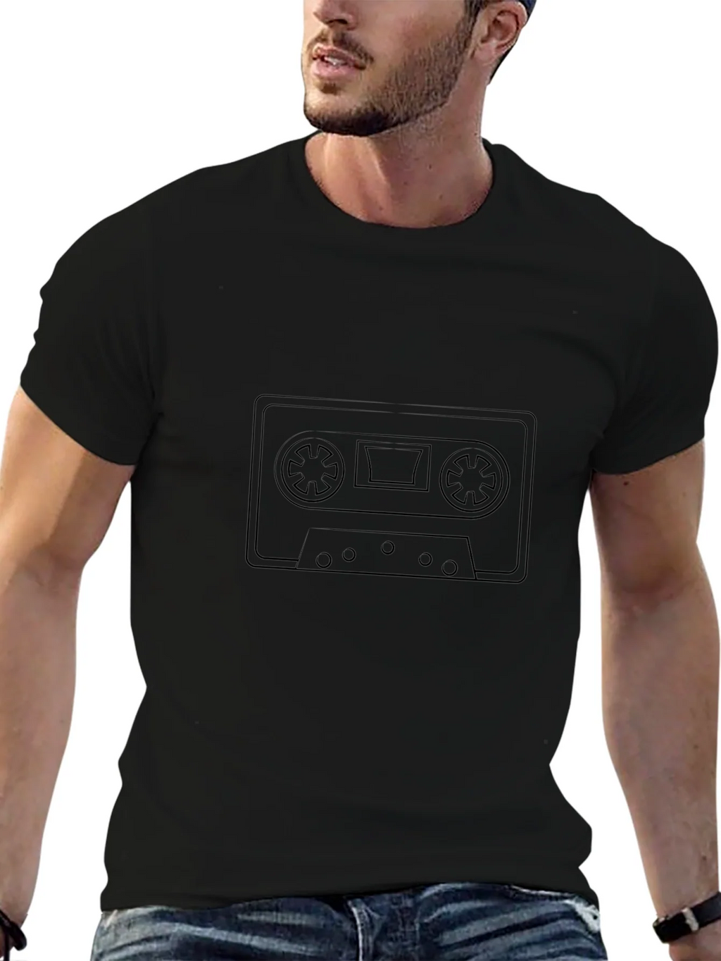 Retro Cassette Tape Black T-Shirt product image 9