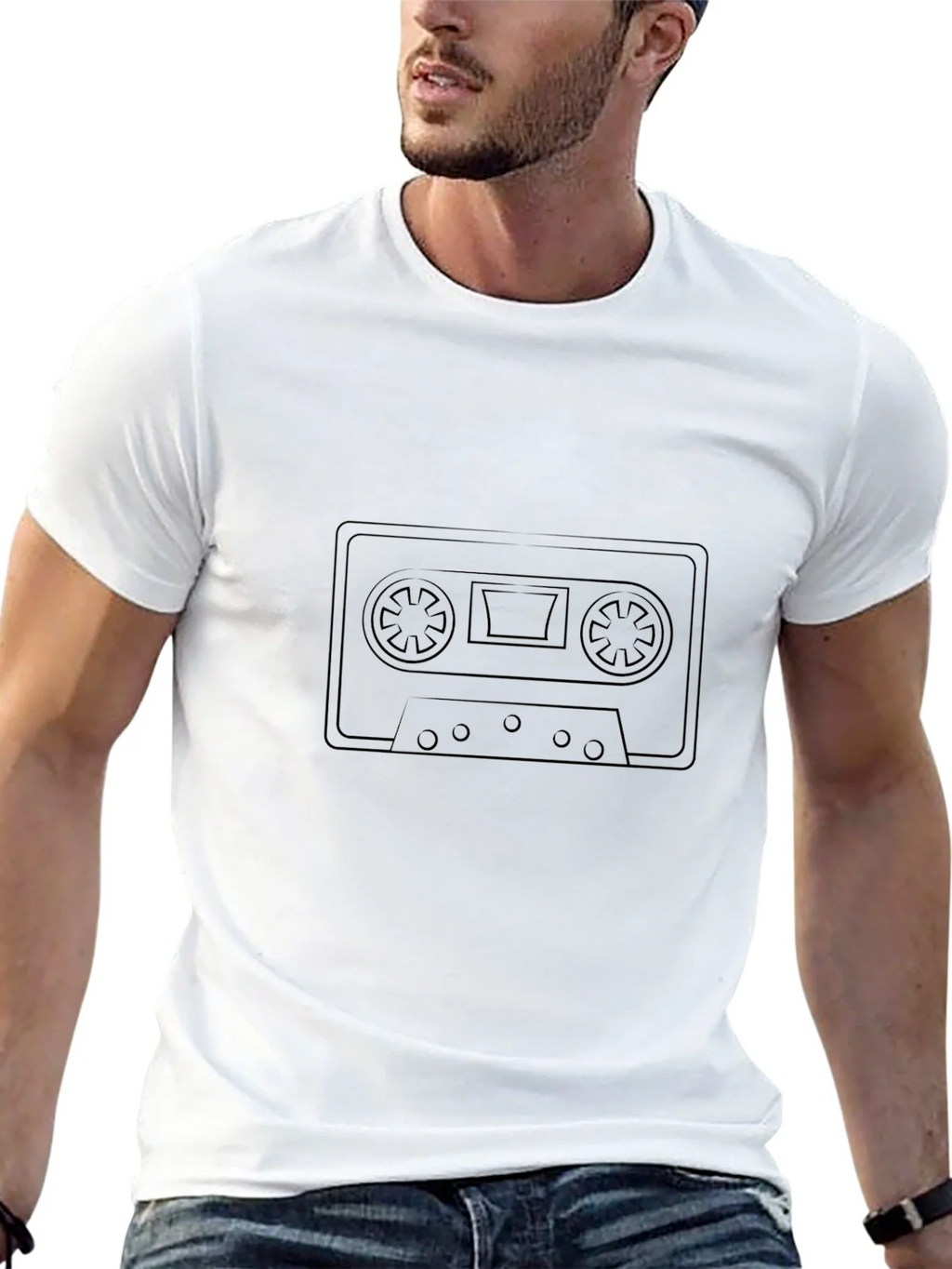 Retro Cassette Tape Black T-Shirt product image 4