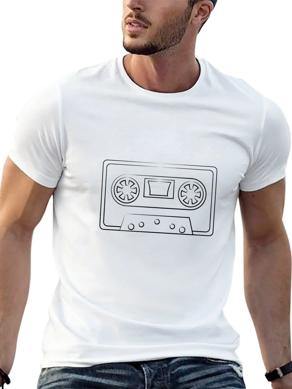 Retro Cassette Tape Black T-Shirt product image 4
