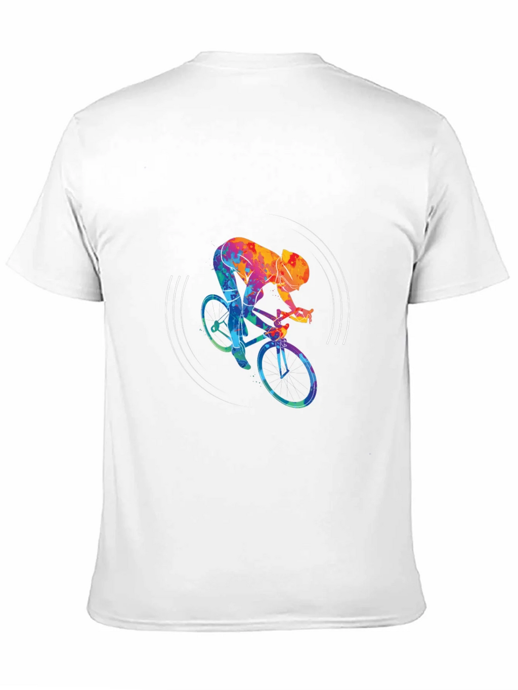 Colorful Cycling Graphic Black Tee Shirt product image 2