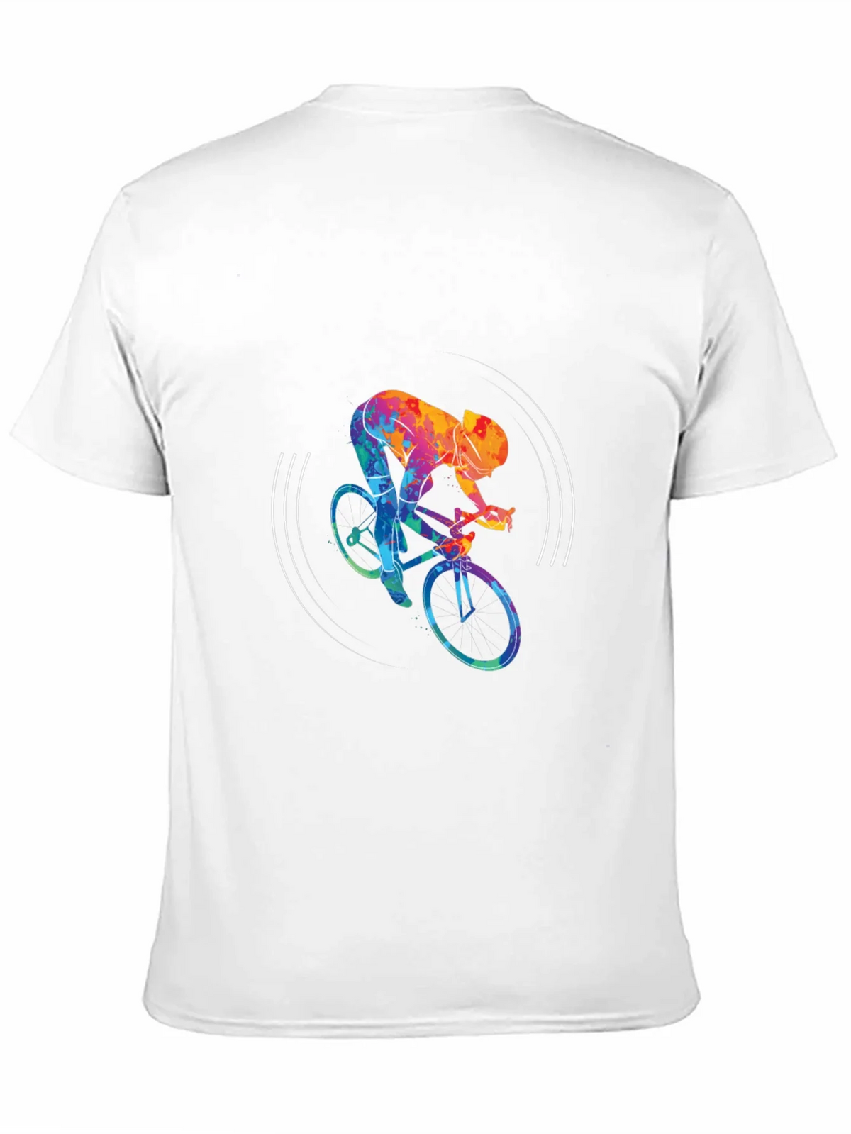 Colorful Cycling Graphic Black Tee Shirt product image 2