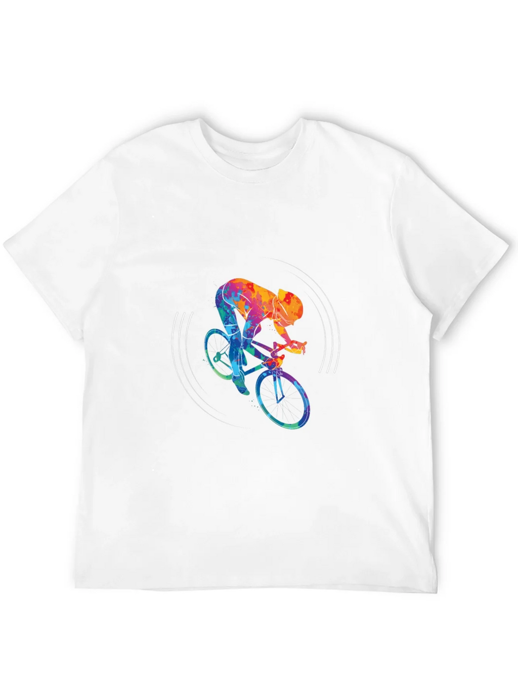 Colorful Cycling Graphic Black Tee Shirt product image 3