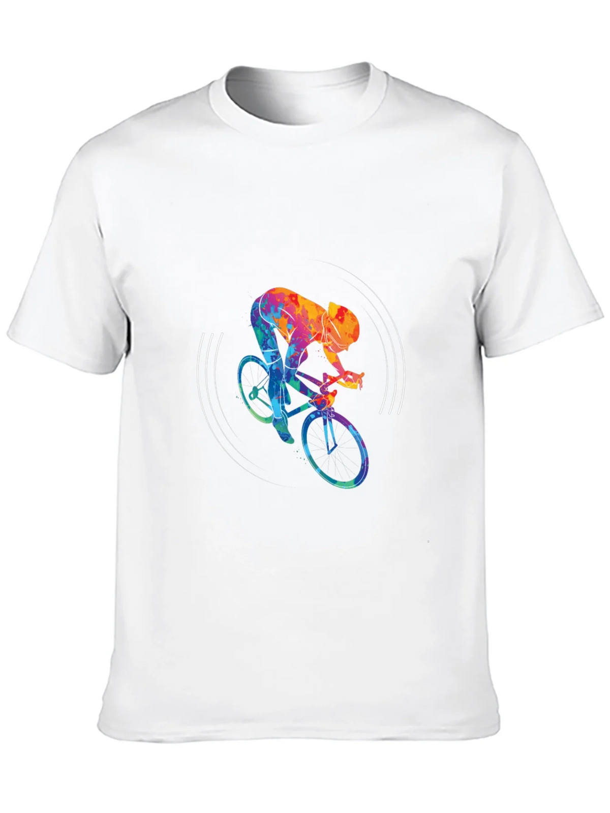 Colorful Cycling Graphic Black Tee Shirt product image 12