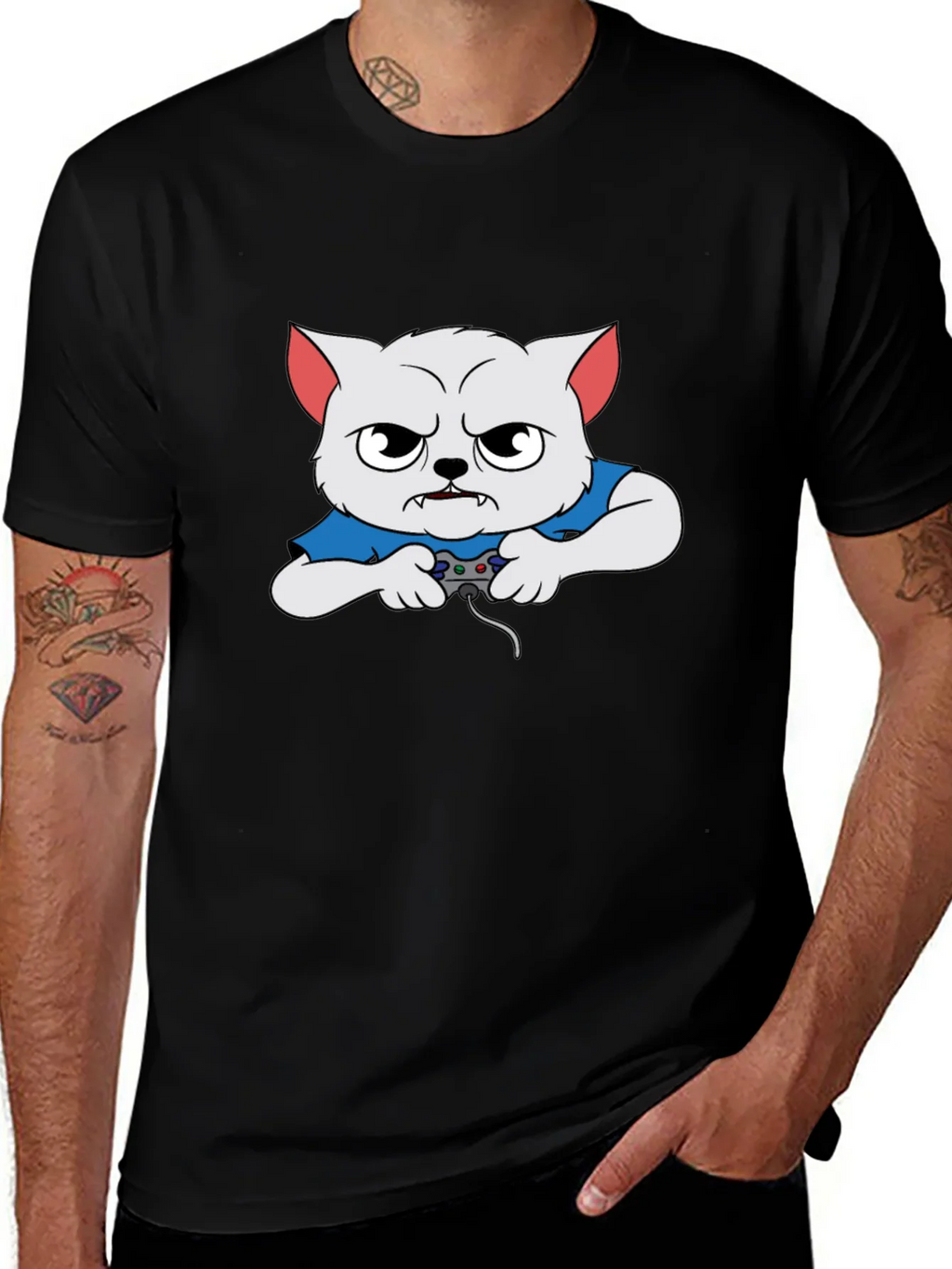 Gamer Cat Graphic T-Shirt product image 1