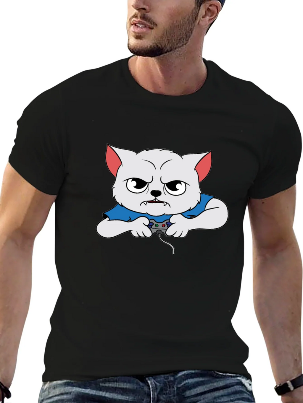 Gamer Cat Graphic T-Shirt product image 9