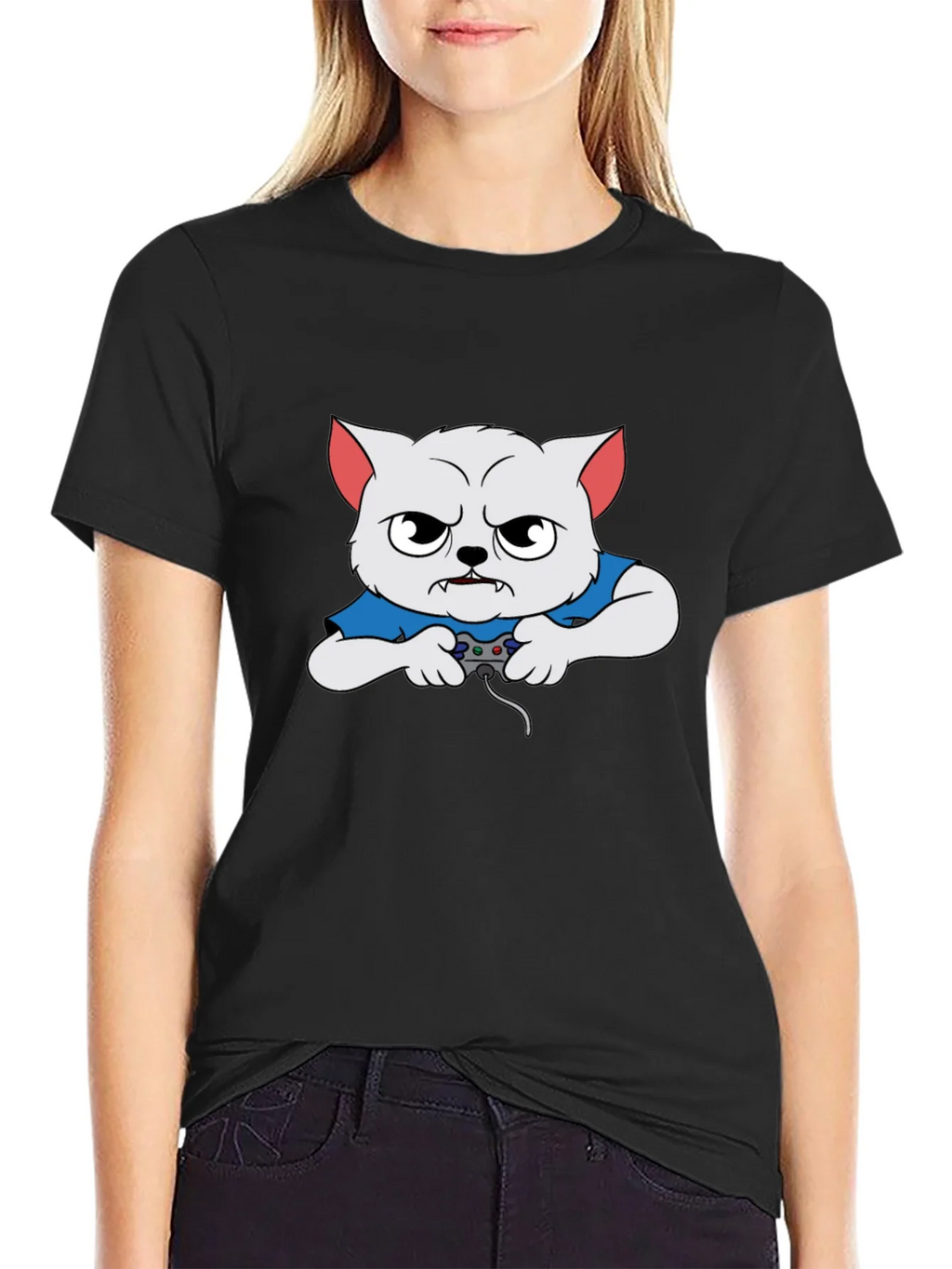 Gamer Cat Graphic T-Shirt product image 5