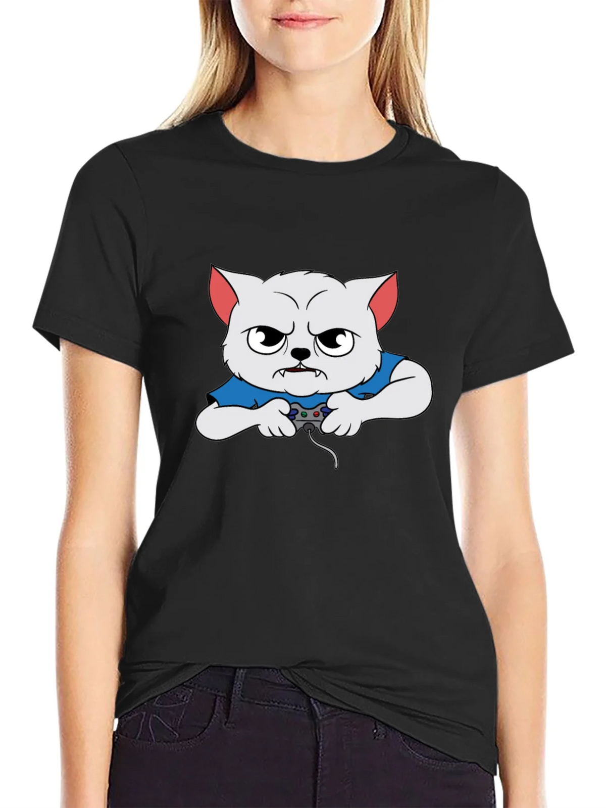 Gamer Cat Graphic T-Shirt product image 5