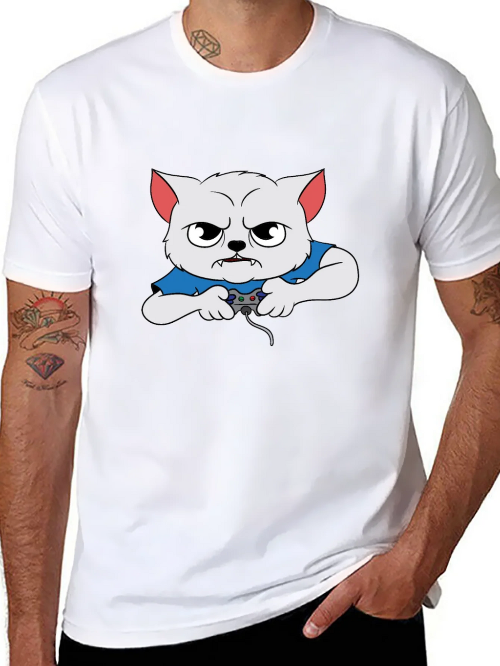Gamer Cat Graphic T-Shirt product image 10