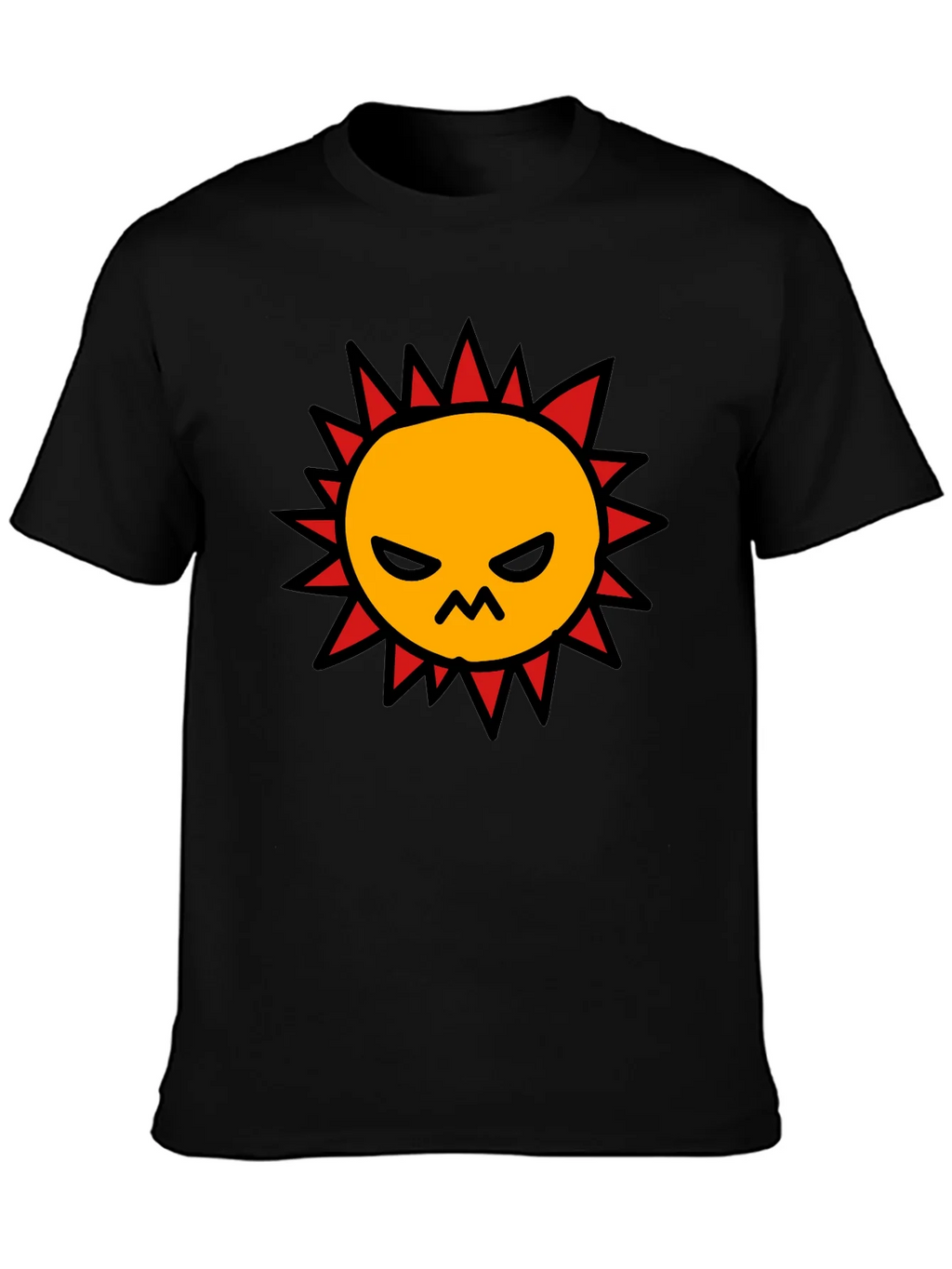 Angry Sun Graphic Tee - Black Cotton T-Shirt product image 5