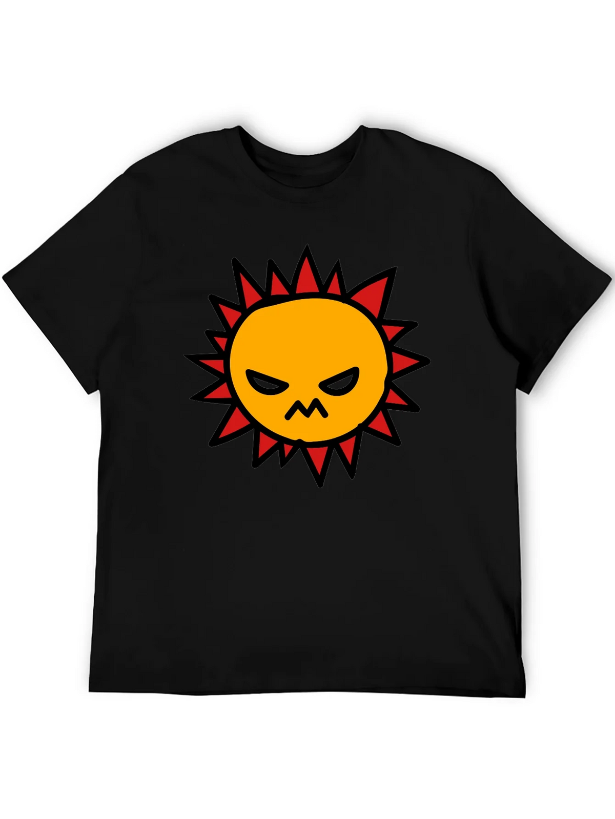 Angry Sun Graphic Tee - Black Cotton T-Shirt product image 6